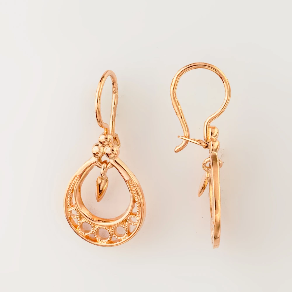 Серьги из красного золота 585 пробы