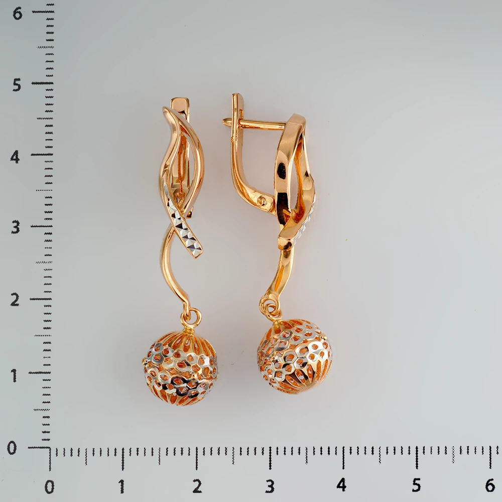 Серьги из красного золота 585 пробы