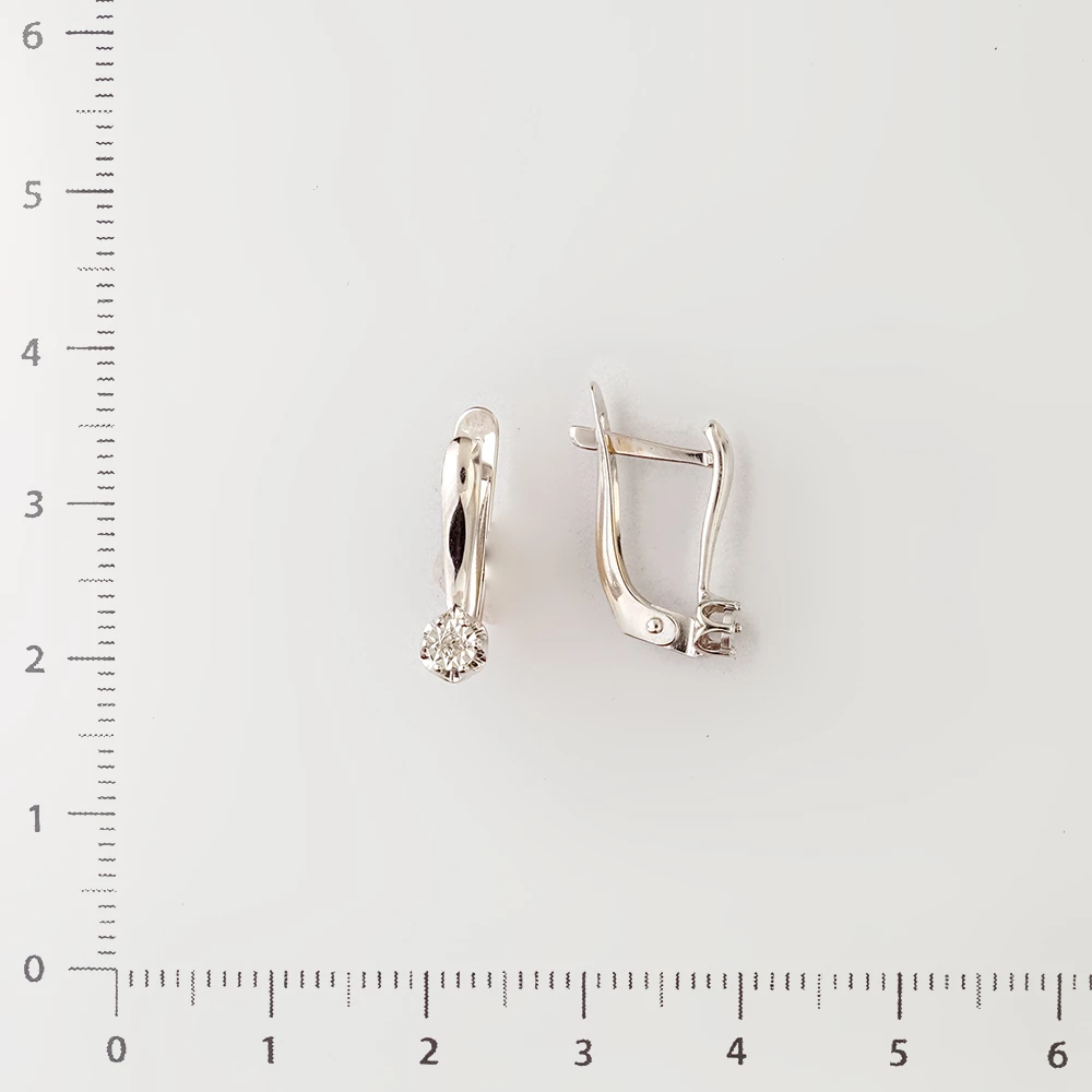 Серьги с бриллиантом из красного золота 585 пробы