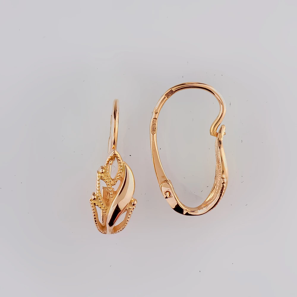 Серьги из красного золота 585 пробы