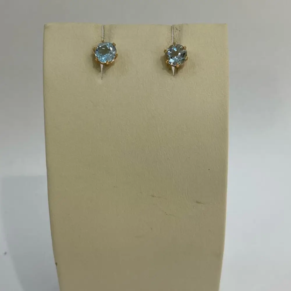 Серьги с топазом из красного золота 585 пробы