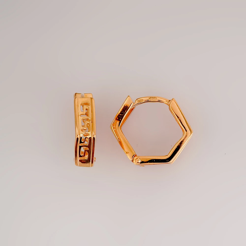 Серьги конго из красного золота 585 пробы