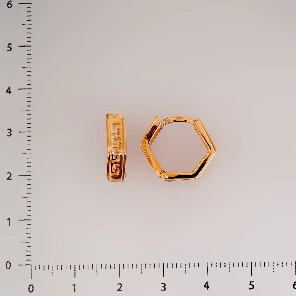 Серьги конго из красного золота 585 пробы