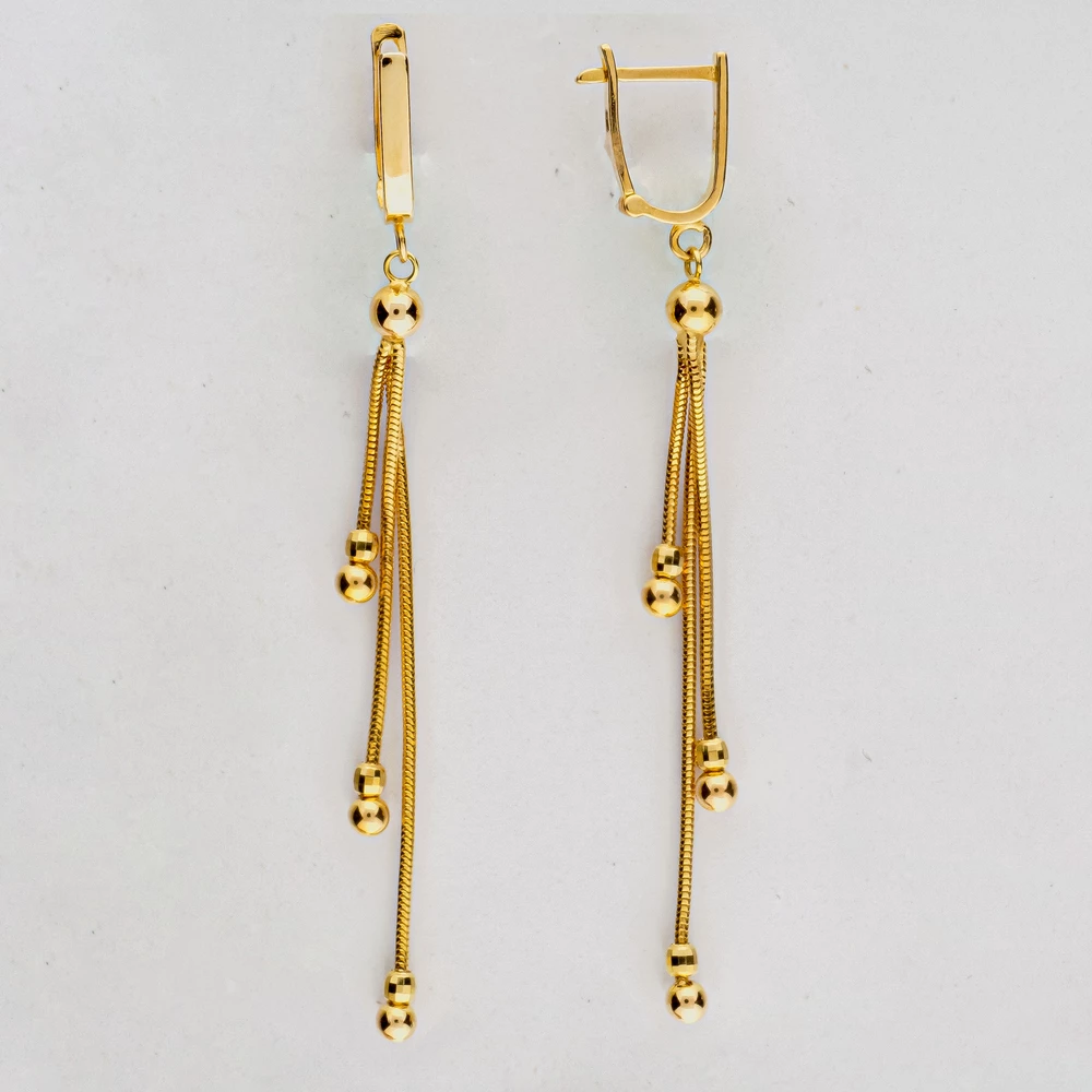 Серьги из желтого золота 585 пробы