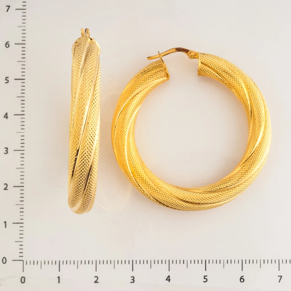 Серьги конго из желтого золота 585 пробы