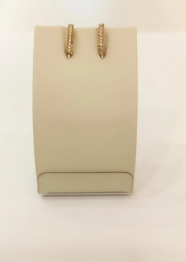 Серьги с фианитом из красного золота 585 пробы