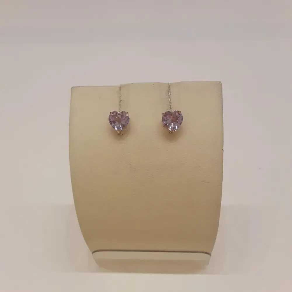 Серьги с аметистом из красного золота 585 пробы