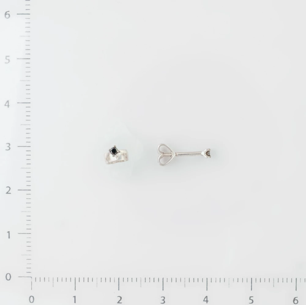 Серьги с бриллиантом из белого золота 585 пробы