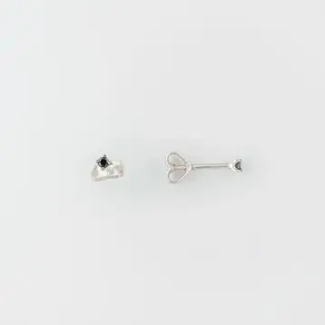 Серьги с бриллиантом из белого золота 585 пробы