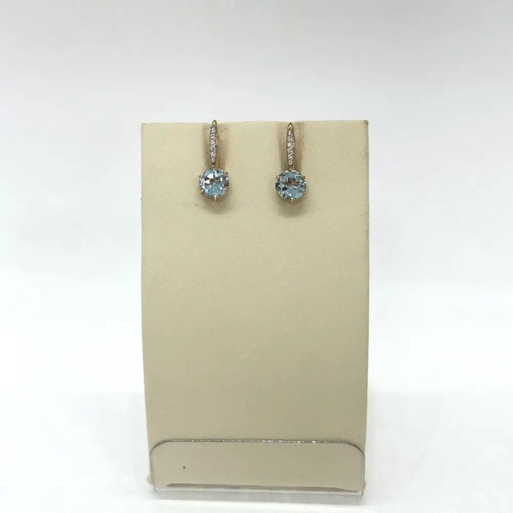 Серьги с топазом из красного золота 585 пробы