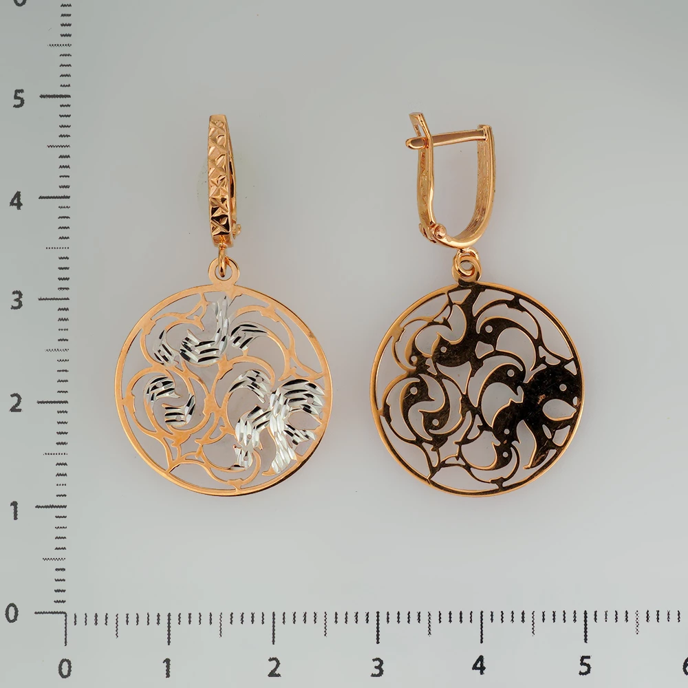 Серьги из красного золота 585 пробы