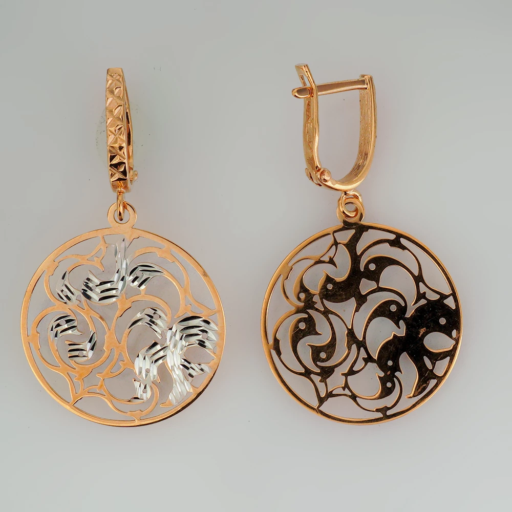 Серьги из красного золота 585 пробы