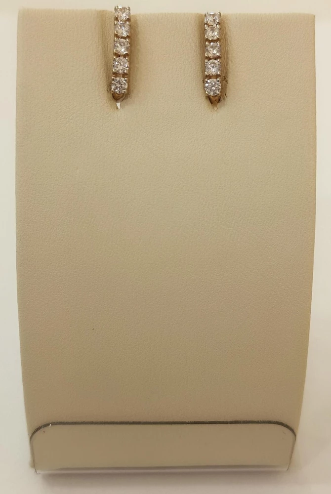 Серьги с фианитом из красного золота 585 пробы