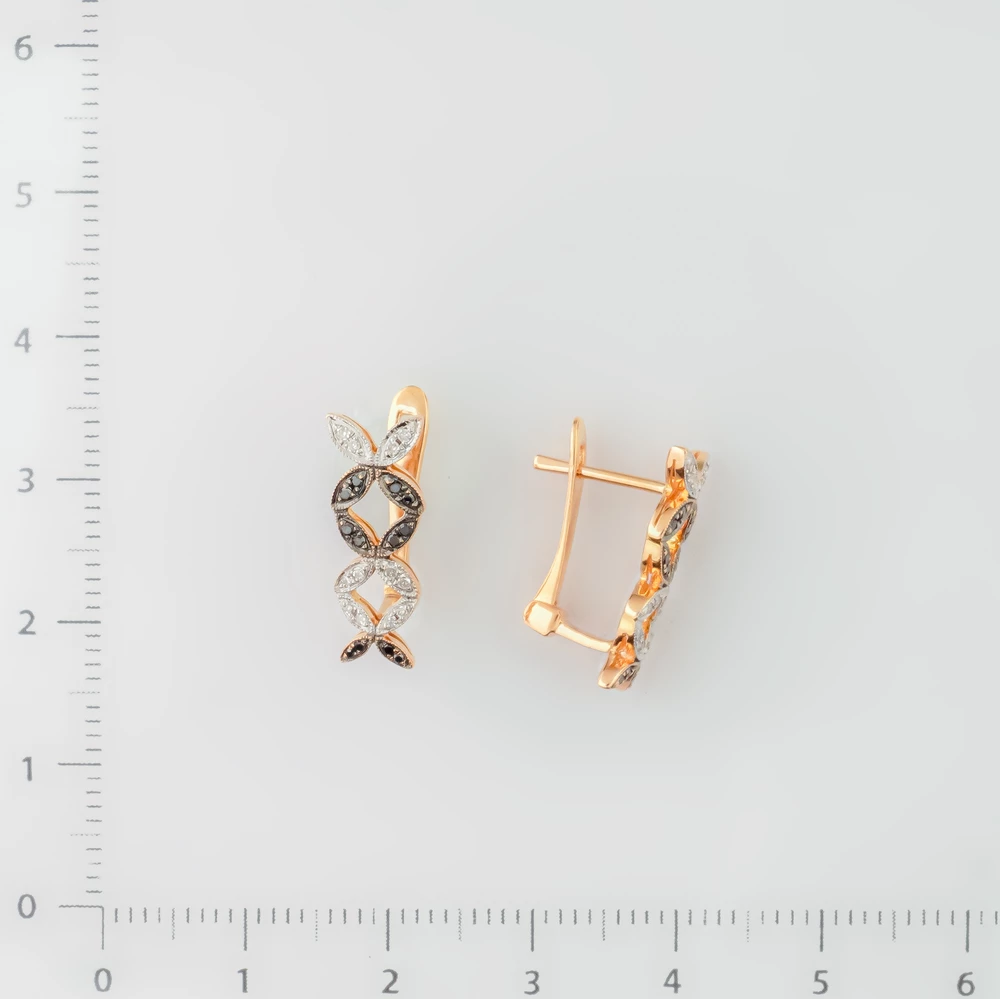 Серьги с бриллиантом из красного золота 585 пробы