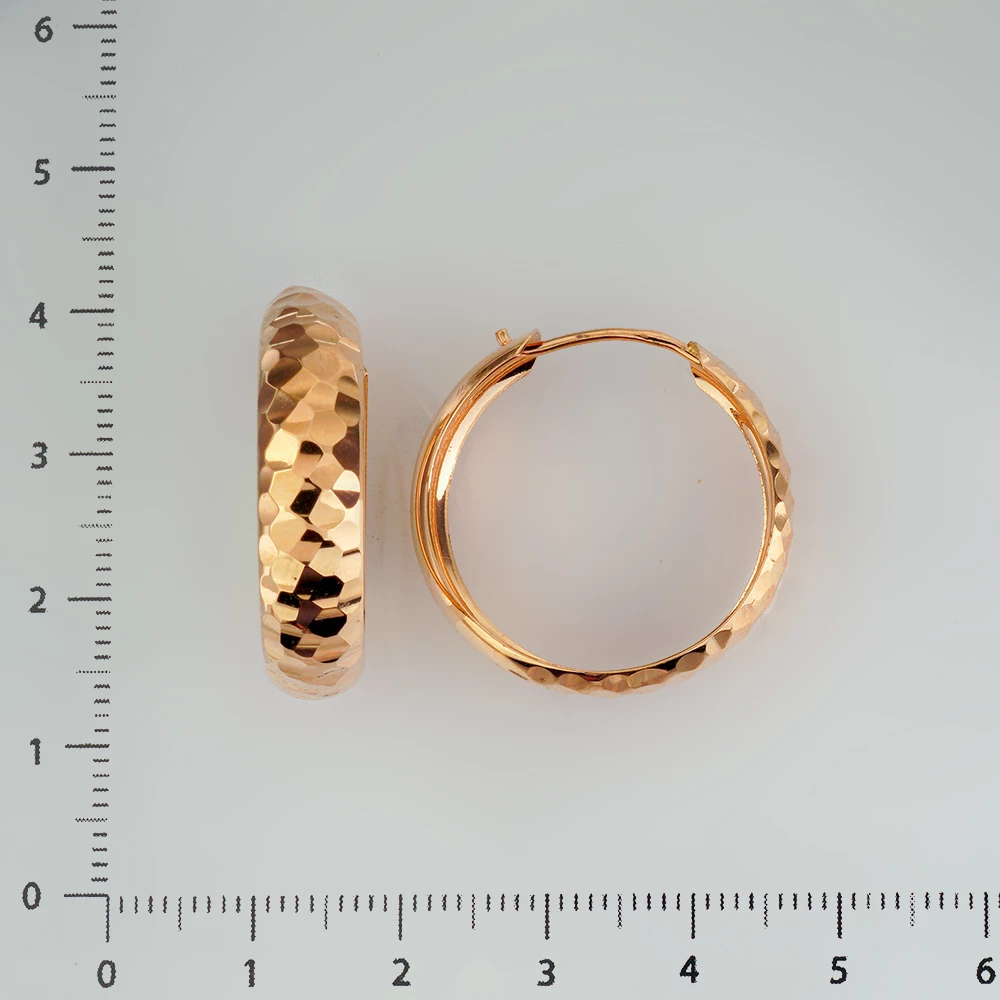 Серьги конго из красного золота 585 пробы