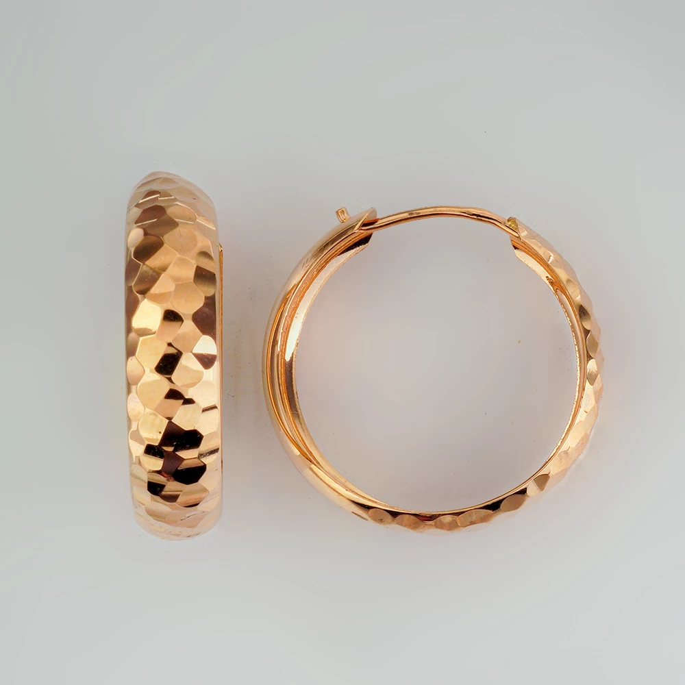 Серьги конго из красного золота 585 пробы