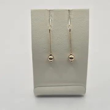 Серьги-продевки из красного золота 585 пробы
