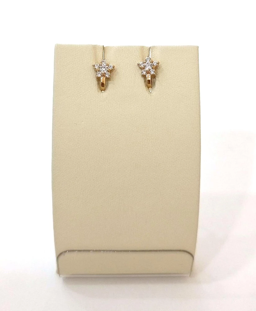 Серьги с фианитом из красного золота 585 пробы