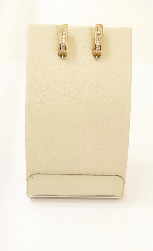 Серьги с фианитом из красного золота 585 пробы