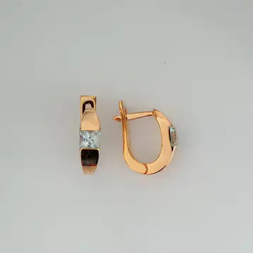 Серьги с топазом из красного золота 585 пробы