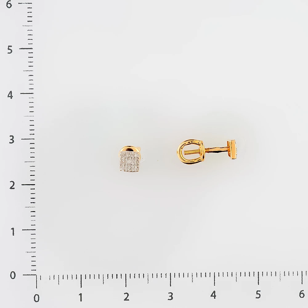 Серьги с бриллиантом из красного золота 585 пробы