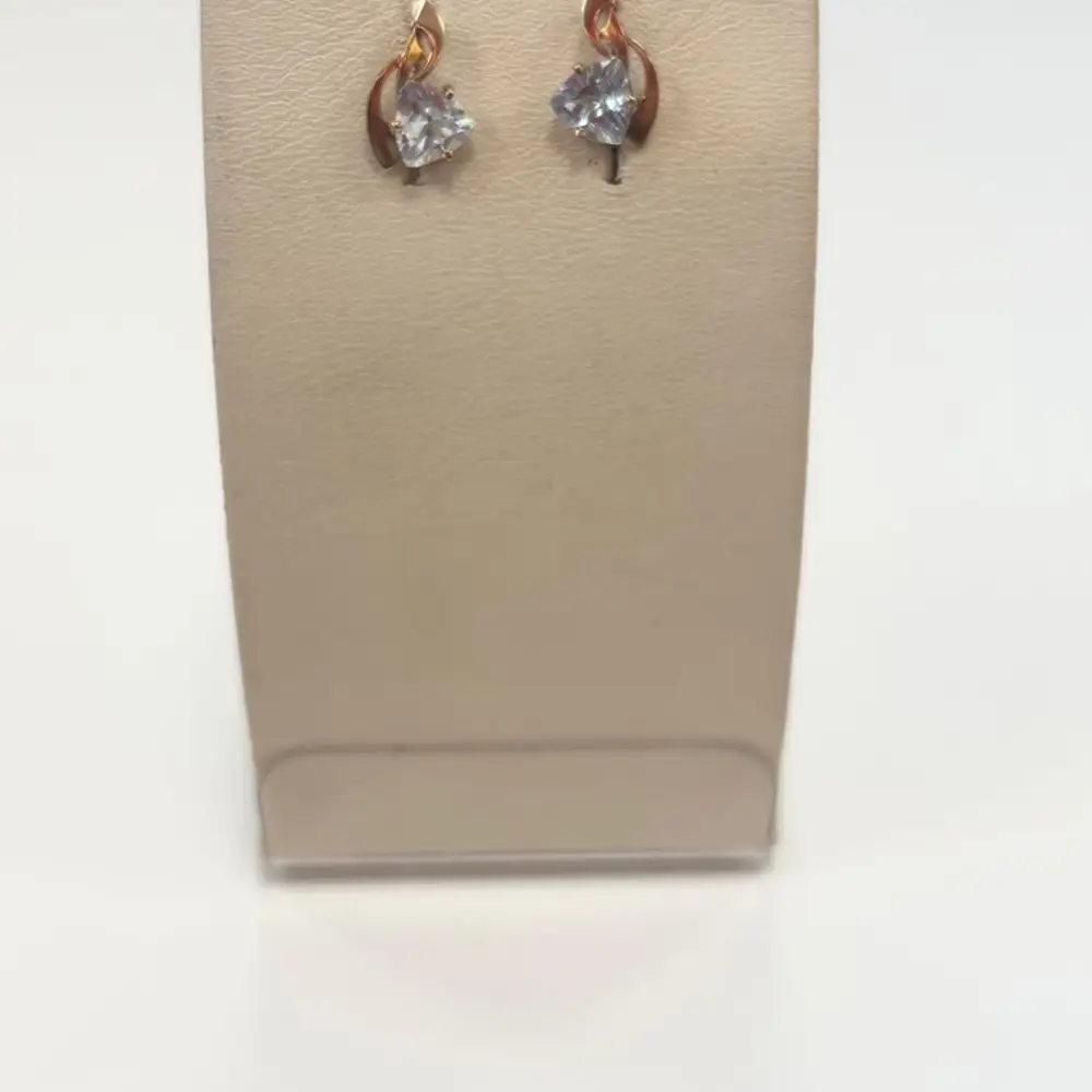 Серьги с топазом из красного золота 375 пробы