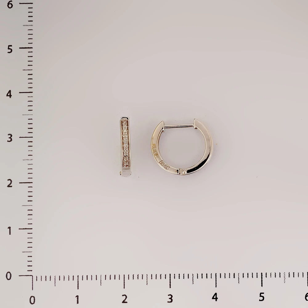 Серьги с бриллиантом из белого золота 585 пробы