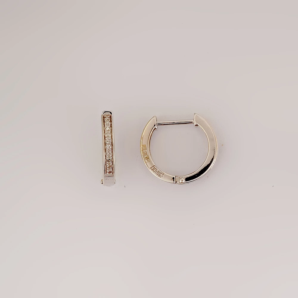 Серьги с бриллиантом из белого золота 585 пробы