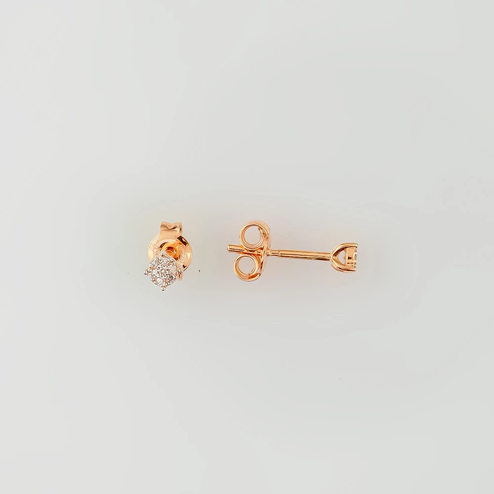 Серьги с бриллиантом из красного золота 585 пробы