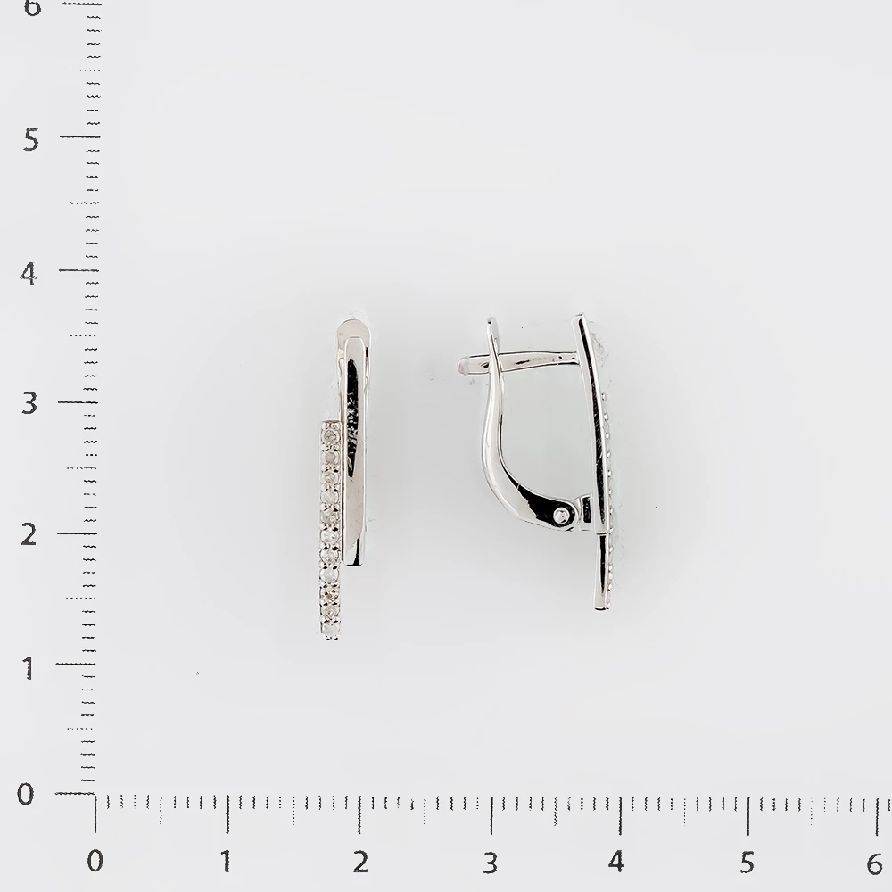 Серьги с бриллиантом из белого золота 585 пробы