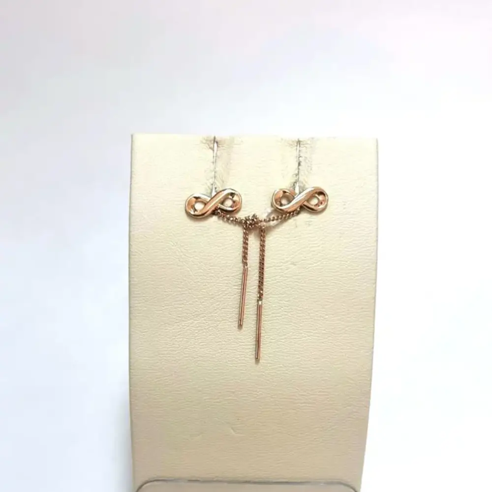 Серьги-продевки из красного золота 585 пробы
