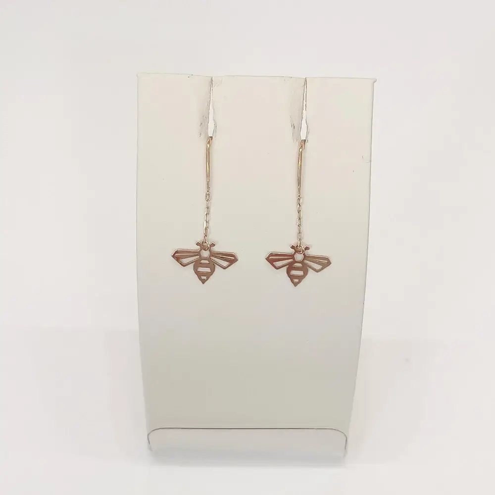 Серьги-продевки из красного золота 585 пробы