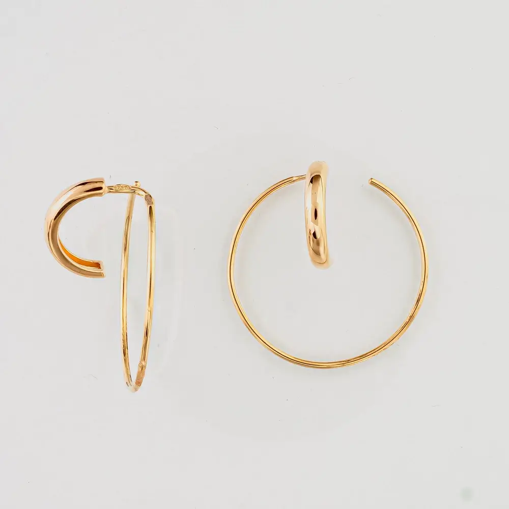 Серьги конго из красного золота 585 пробы 1