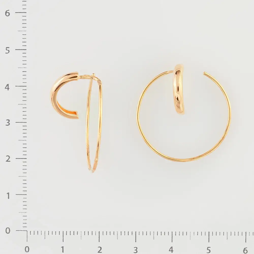 Серьги конго из красного золота 585 пробы 2