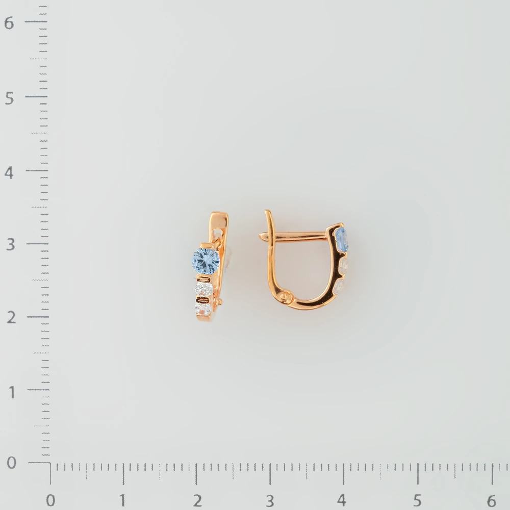 Серьги с топазом из красного золота 585 пробы
