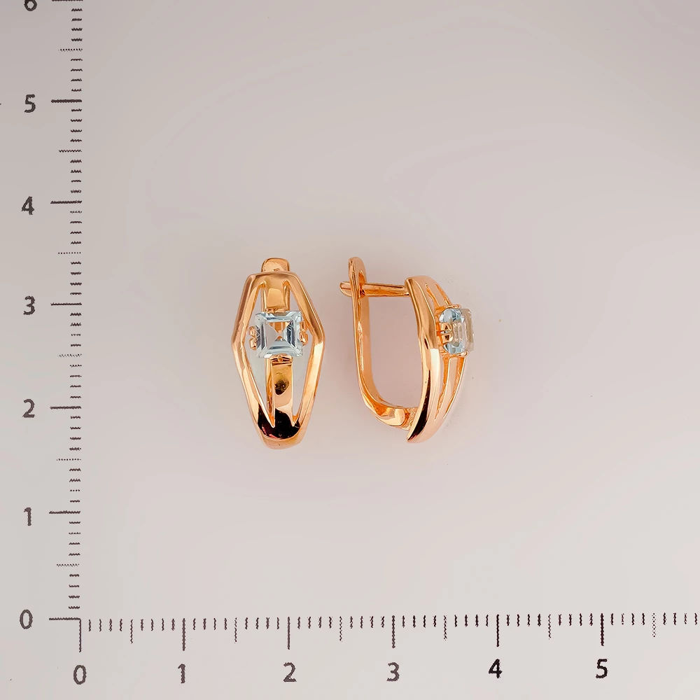 Серьги с топазом из красного золота 585 пробы