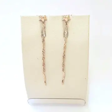 Серьги-продевки из красного золота 585 пробы