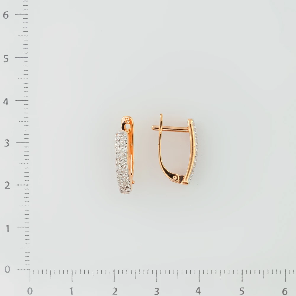 Серьги с бриллиантом из красного золота 585 пробы