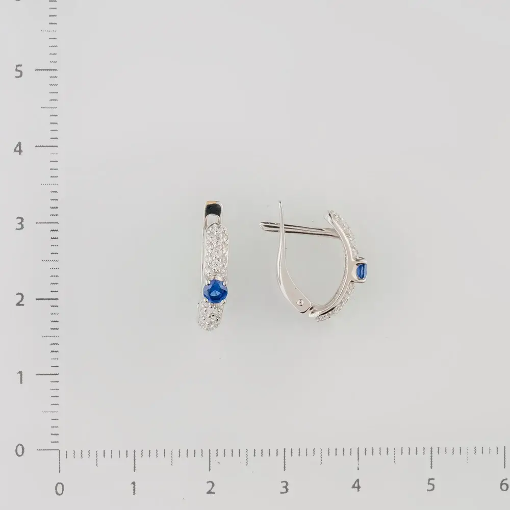 Серьги с фианитом из белого золота 585 пробы 2
