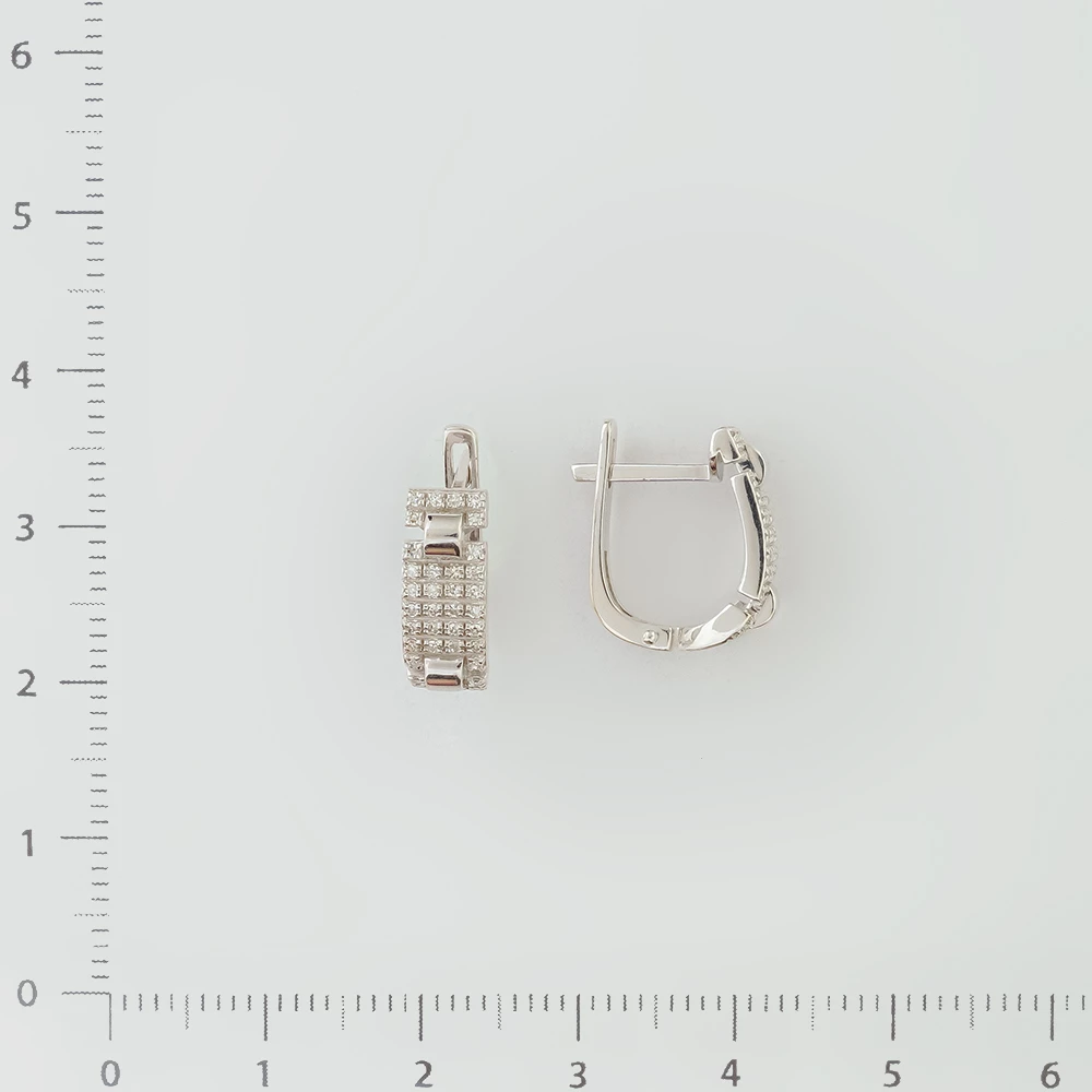 Серьги с бриллиантом из белого золота 585 пробы