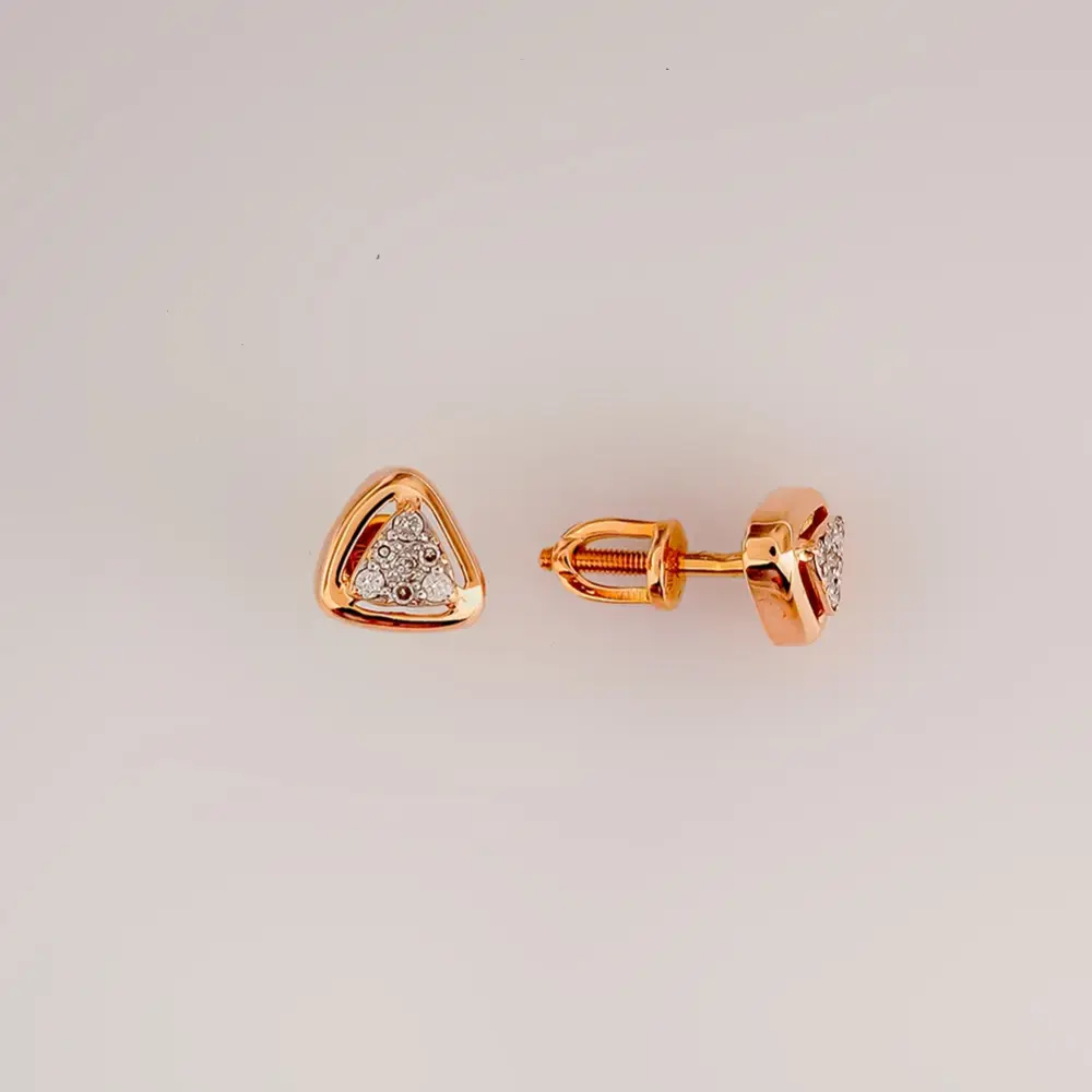 Серьги с бриллиантом из красного золота 375 пробы