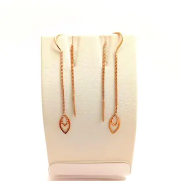 Серьги-продевки из красного золота 585 пробы