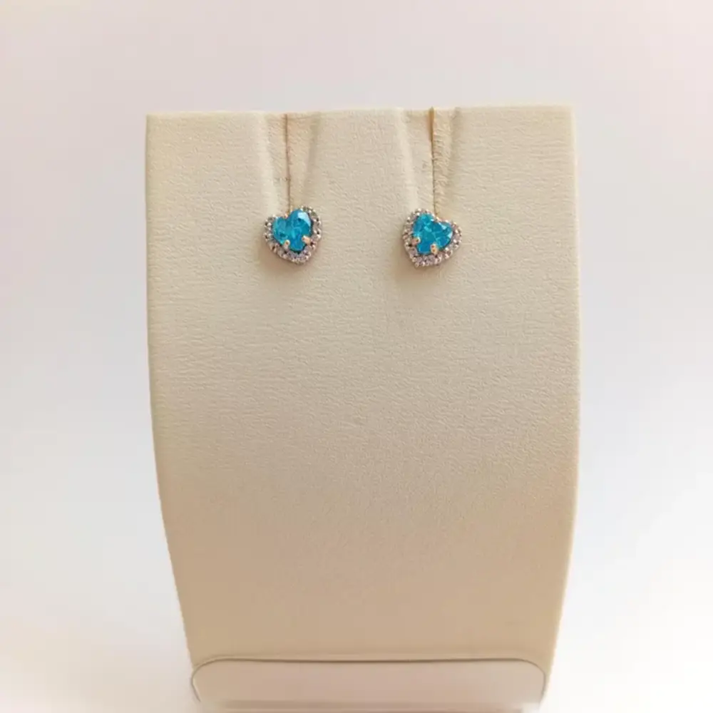 Серьги с топазом из красного золота 585 пробы