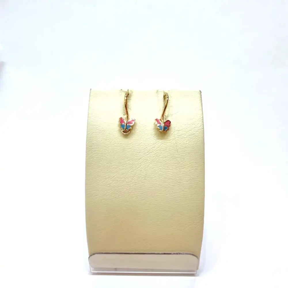 Серьги с эмалью из красного золота 585 пробы
