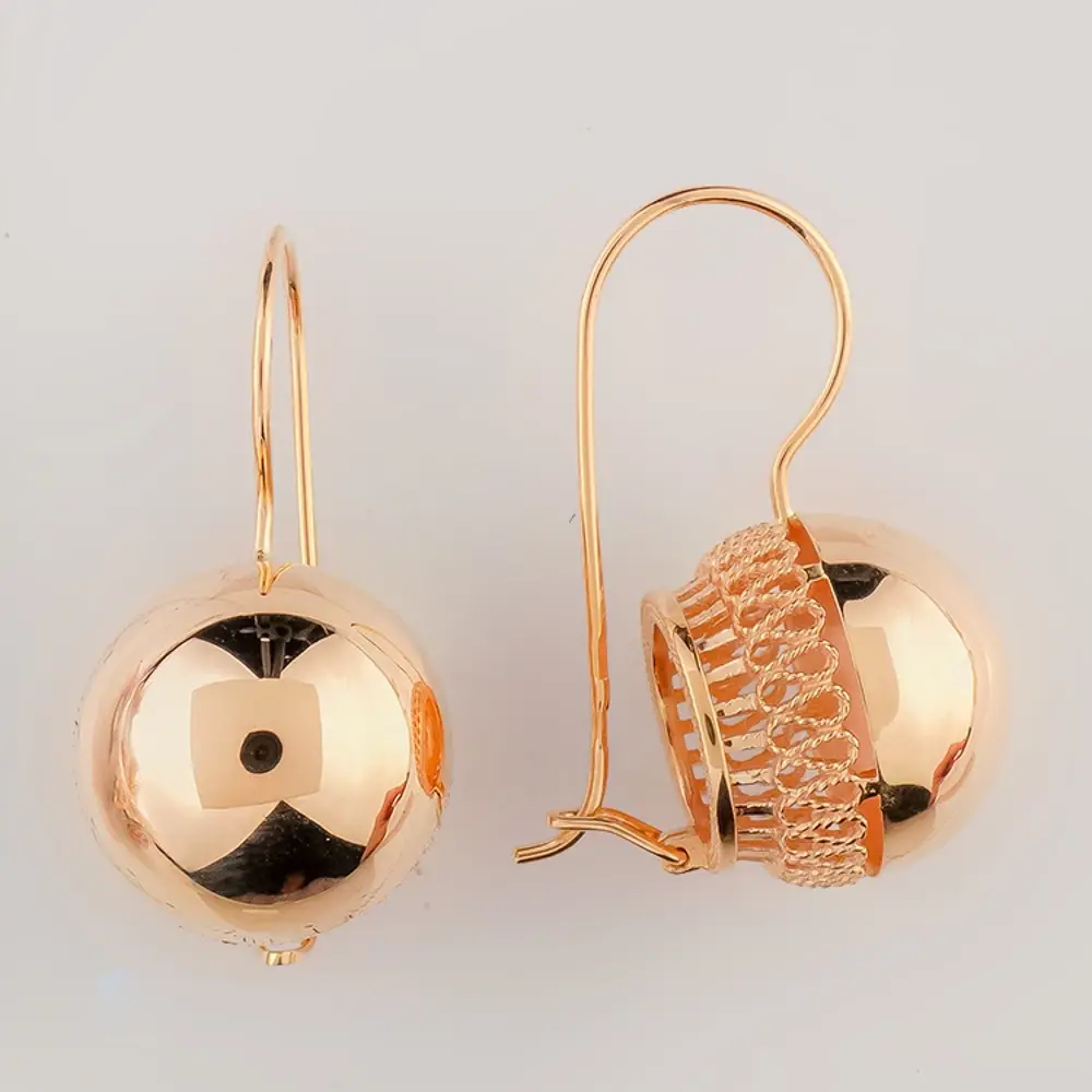 Серьги из красного золота 585 пробы
