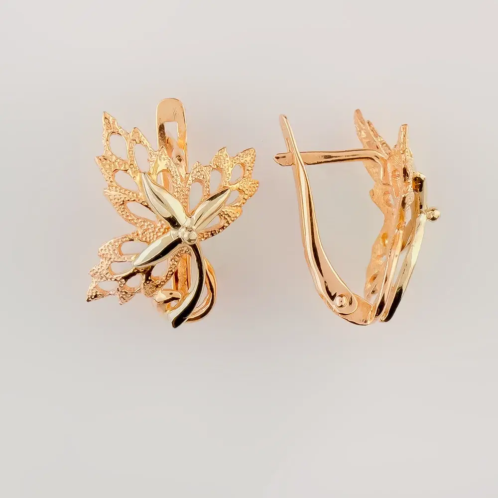 Серьги из красного золота 585 пробы