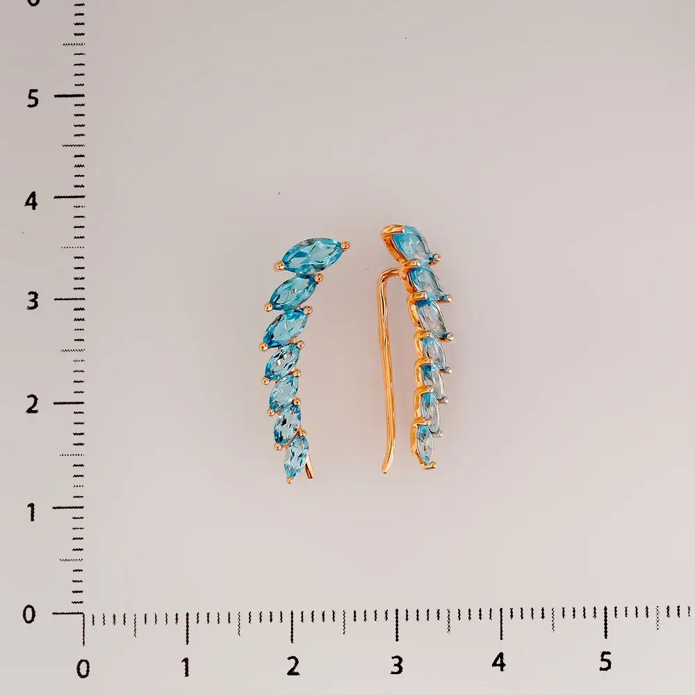 Серьги с топазом из красного золота 585 пробы 2