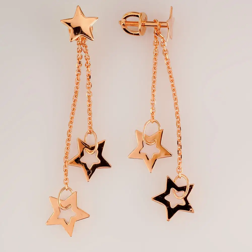 Серьги из красного золота 585 пробы