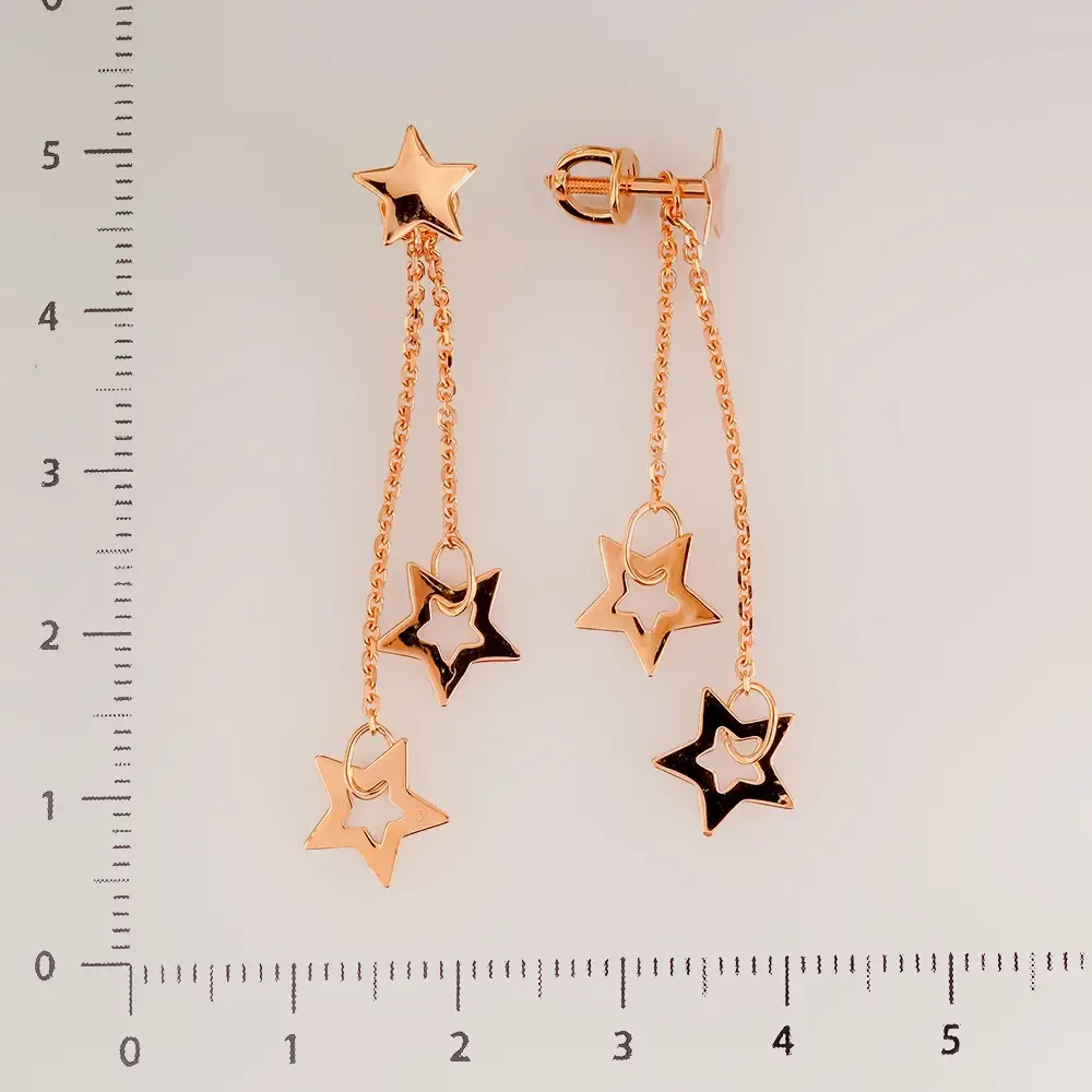 Серьги из красного золота 585 пробы