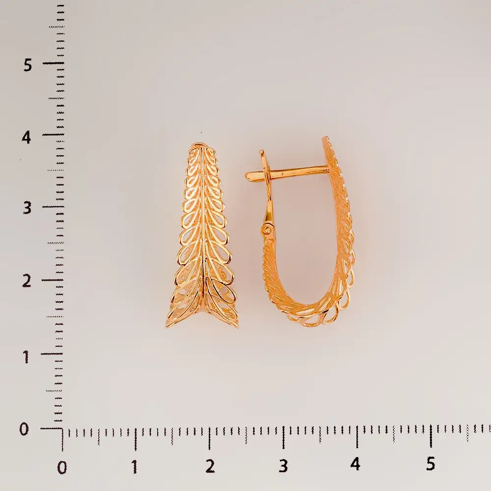Серьги из красного золота 585 пробы 2